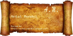 Antal Mendel névjegykártya