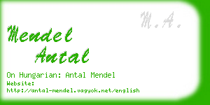 mendel antal business card